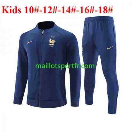 France Enfant Ensemble Vestes d'entrainement Bleu 2023/24 France Enfant Ensemble Vestes d'entrainement Bleu 2023/24